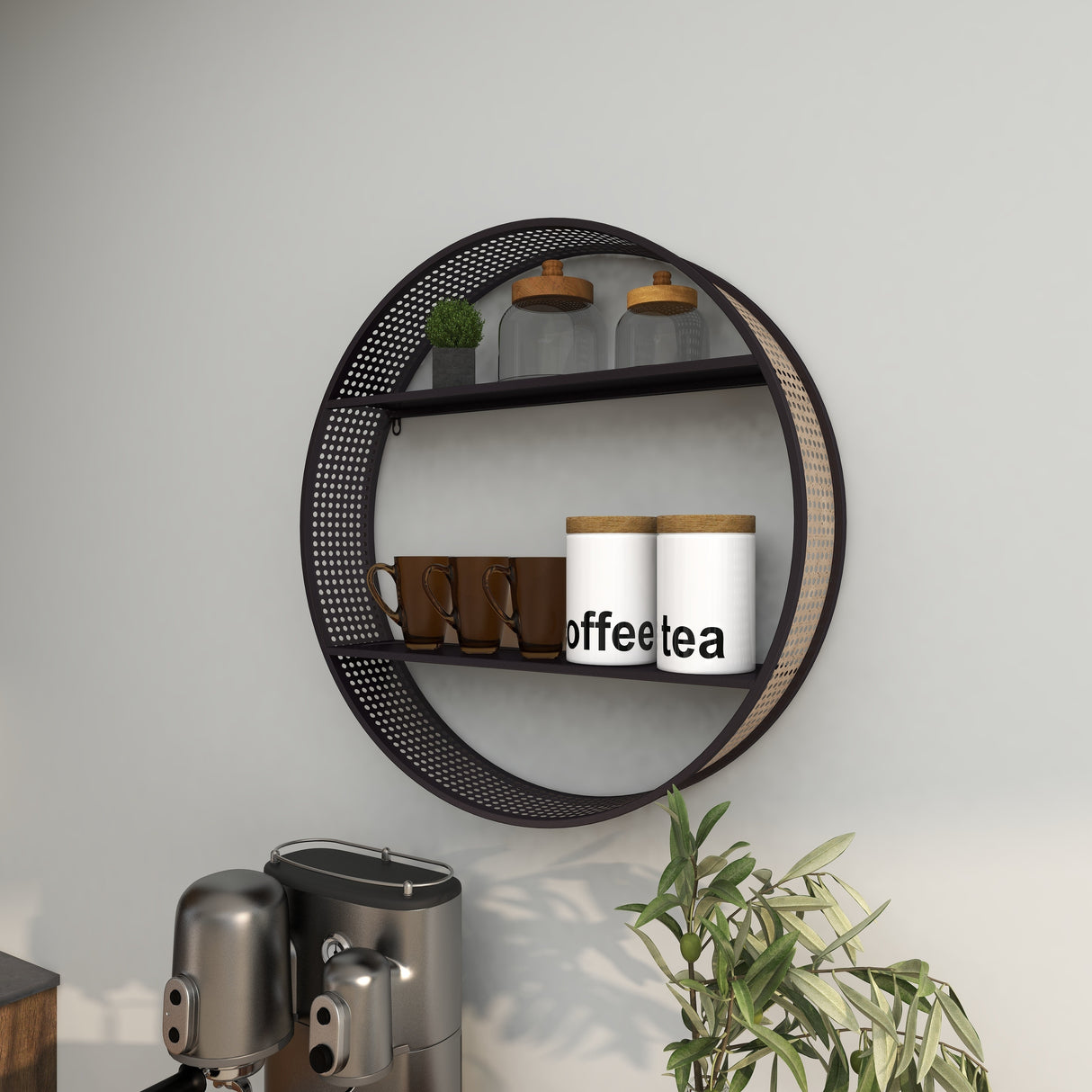 Black Metal Contemporary Wall Shelf 26 x 26 x 5 - 26 x 5 x 26