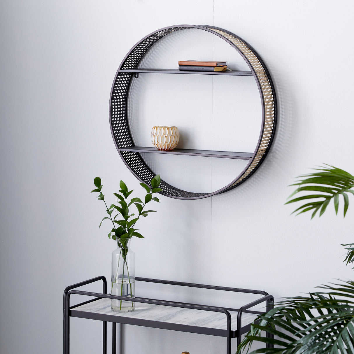 Black Metal Contemporary Wall Shelf 26 x 26 x 5 - 26 x 5 x 26