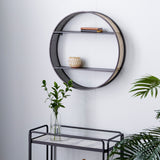Black Metal Contemporary Wall Shelf 26 x 26 x 5 - 26 x 5 x 26