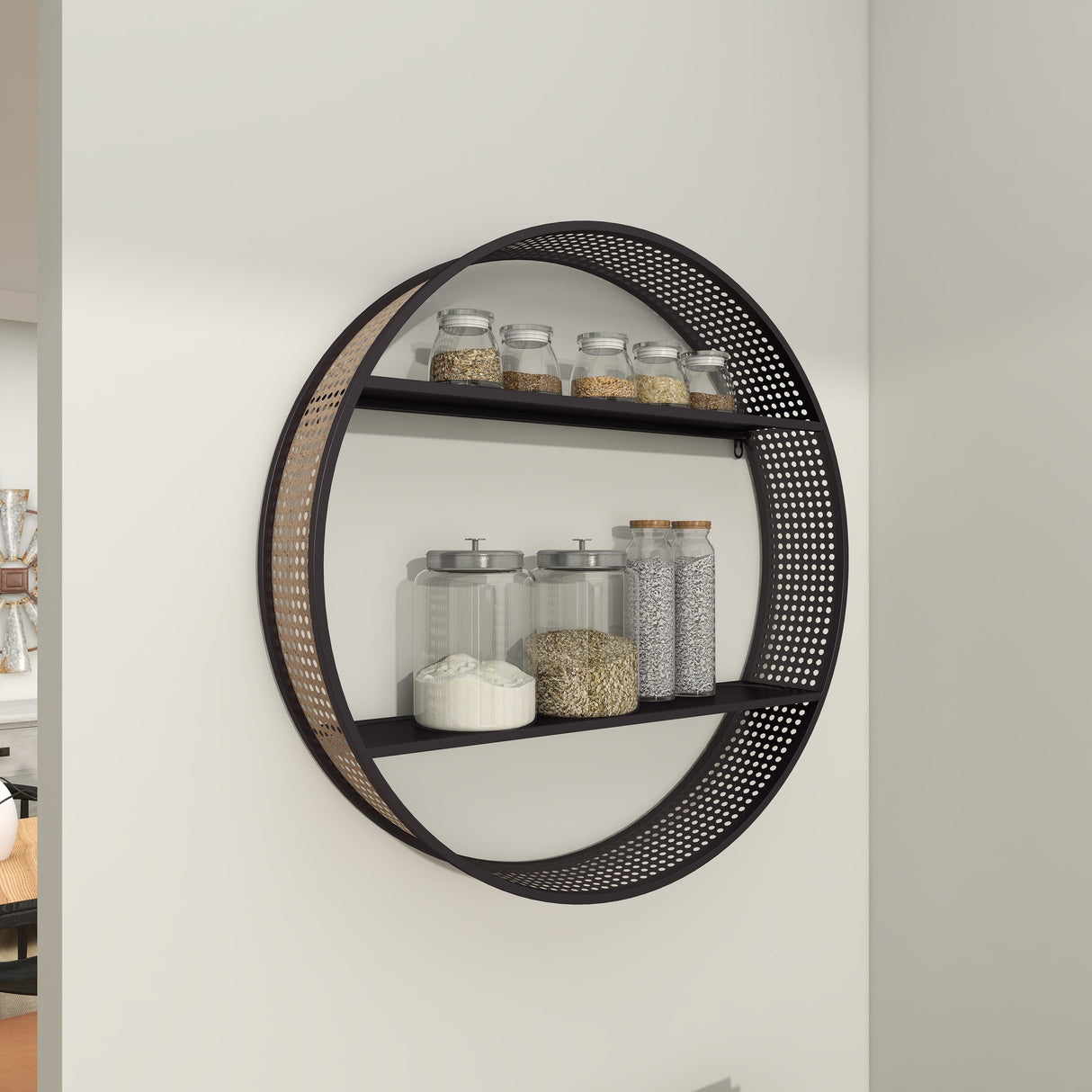 Black Metal Contemporary Wall Shelf 26 x 26 x 5 - 26 x 5 x 26