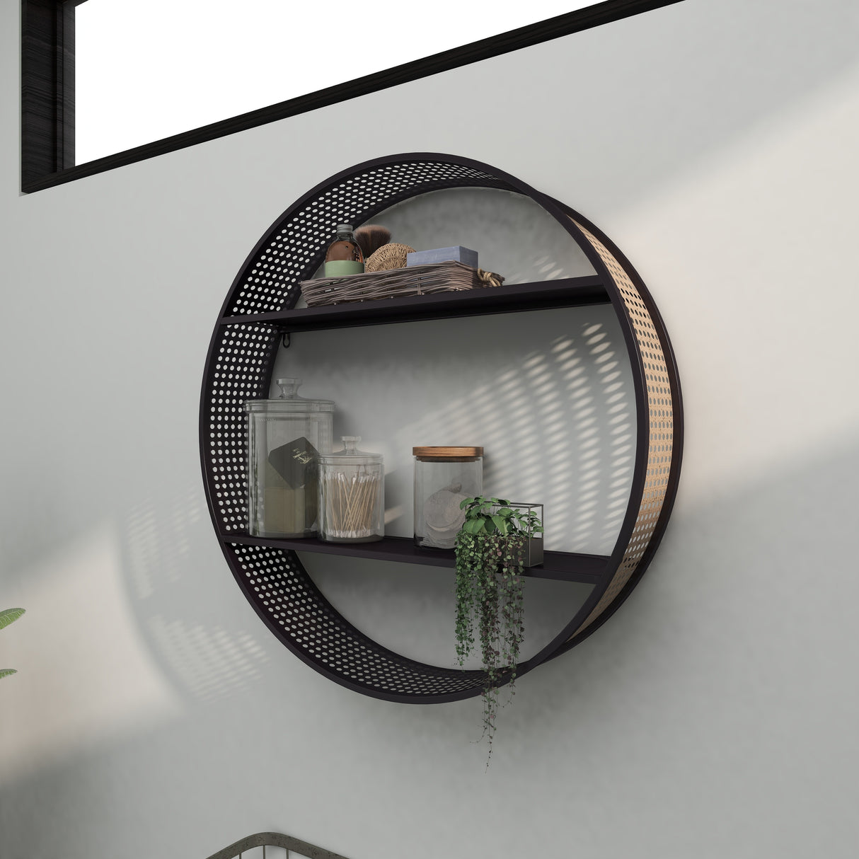 Black Metal Contemporary Wall Shelf 26 x 26 x 5 - 26 x 5 x 26