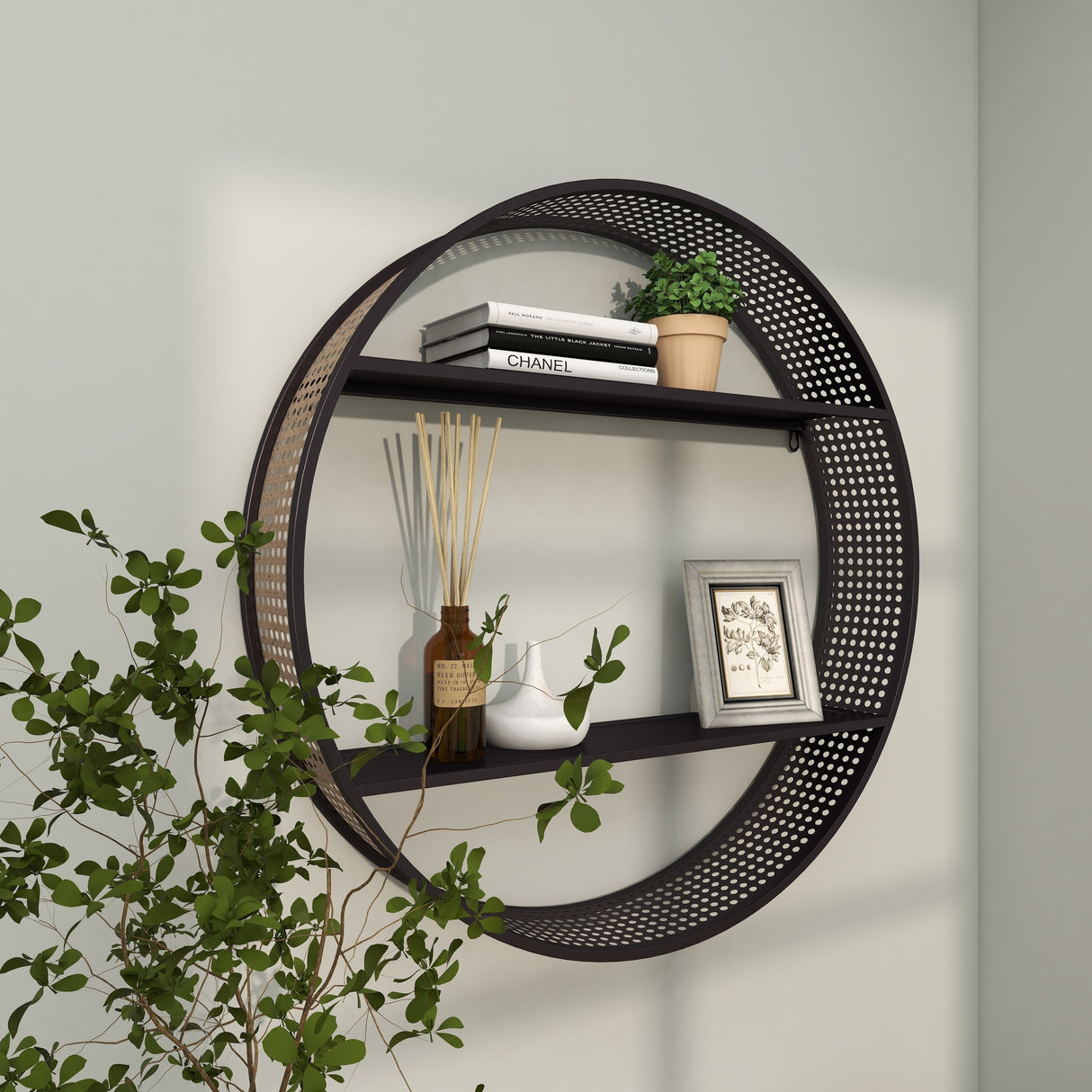 Black Metal Contemporary Wall Shelf 26 x 26 x 5 - 26 x 5 x 26