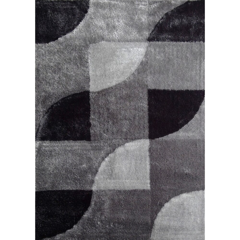 Black Modern Area Rug 5x7 - Big