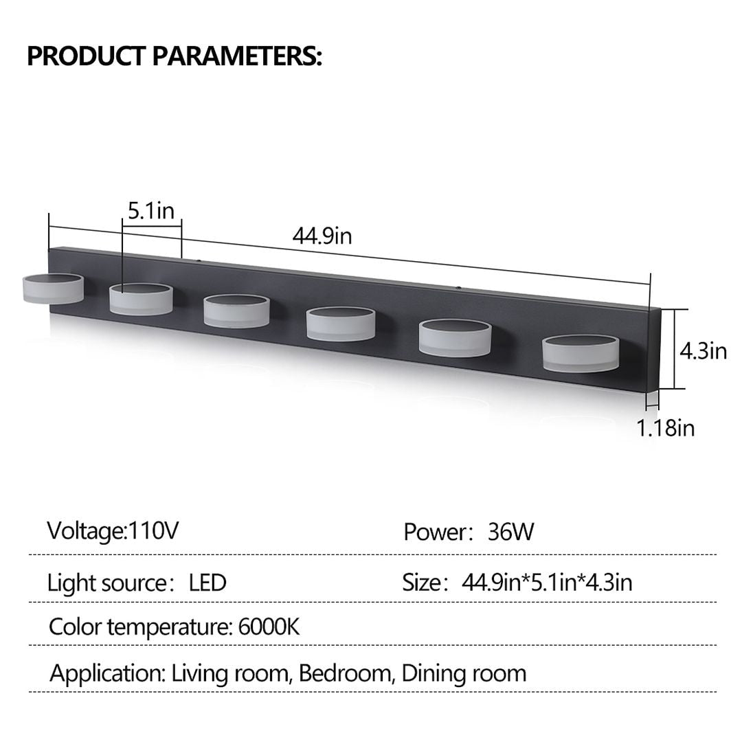 Black Modern LED Vanity Lights Bathroom Light Fixture