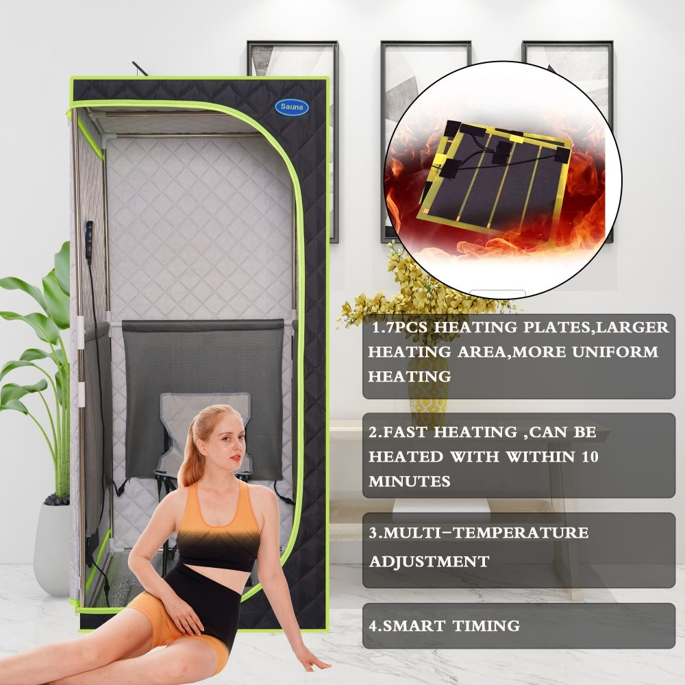 Black Portable Large Size Infrared Sauna Tent with FCC Certification