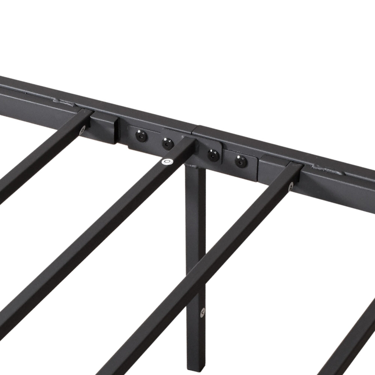 Black Queen Size Metal Bed Frame with Vintage Headboard and Footboard