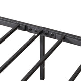 Black Queen Size Metal Bed Frame with Vintage Headboard and Footboard