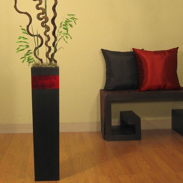 Tapered 28-inch Black Vase and Branches