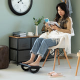 Black Rocking Footrest Massage Under Desk with Soothing Massage Points and Rollers, Swinging Foot Stool Support