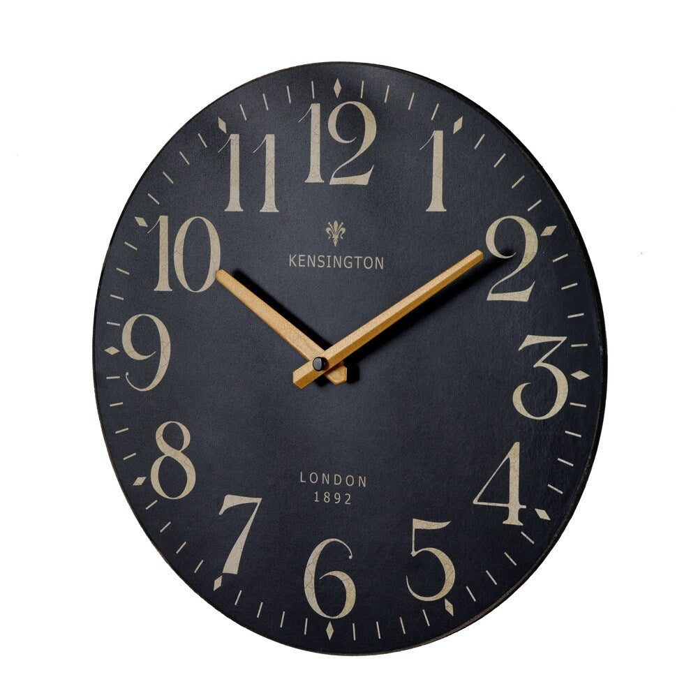 Black Round Wood Wall Clock