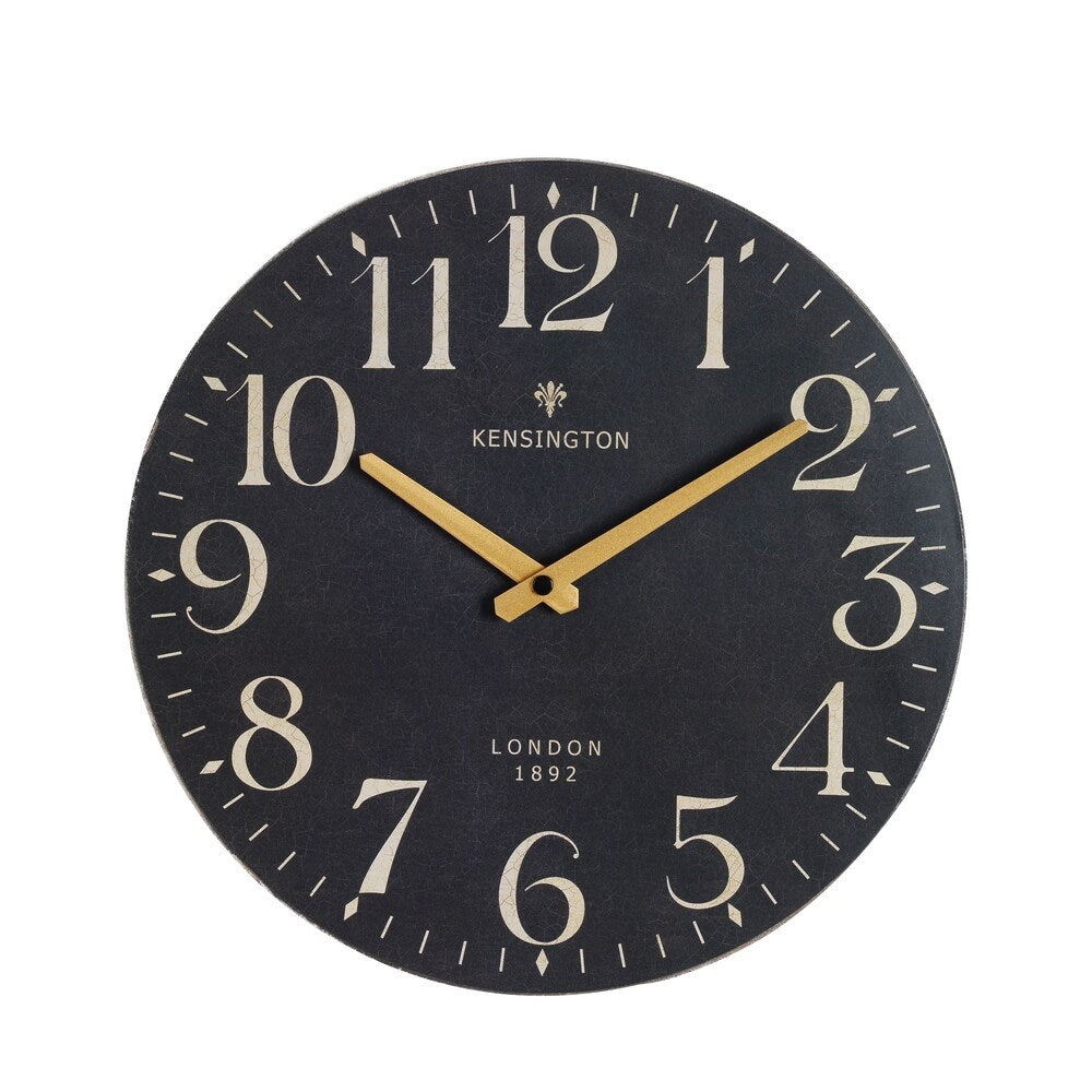 Black Round Wood Wall Clock