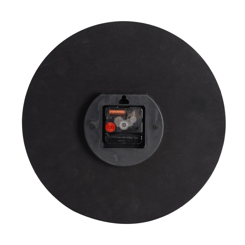 Black Round Wood Wall Clock