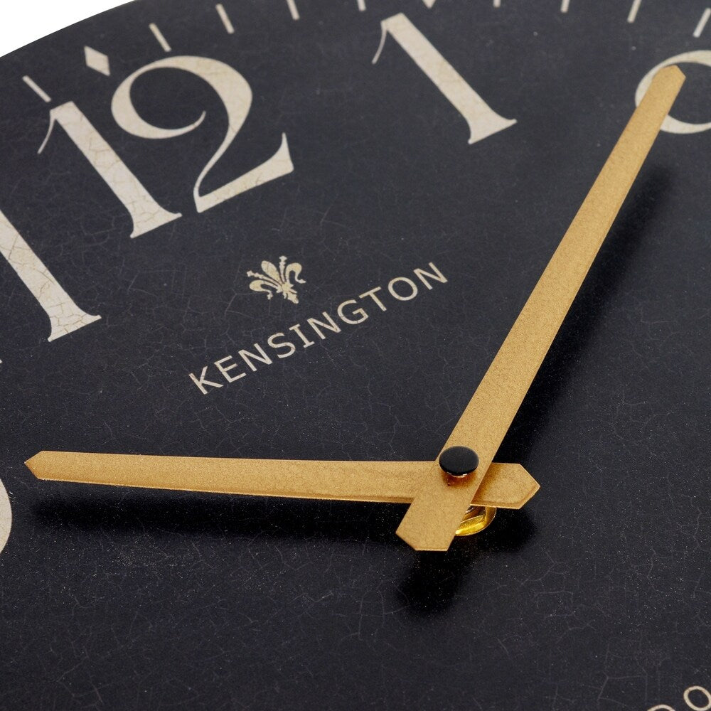 Black Round Wood Wall Clock