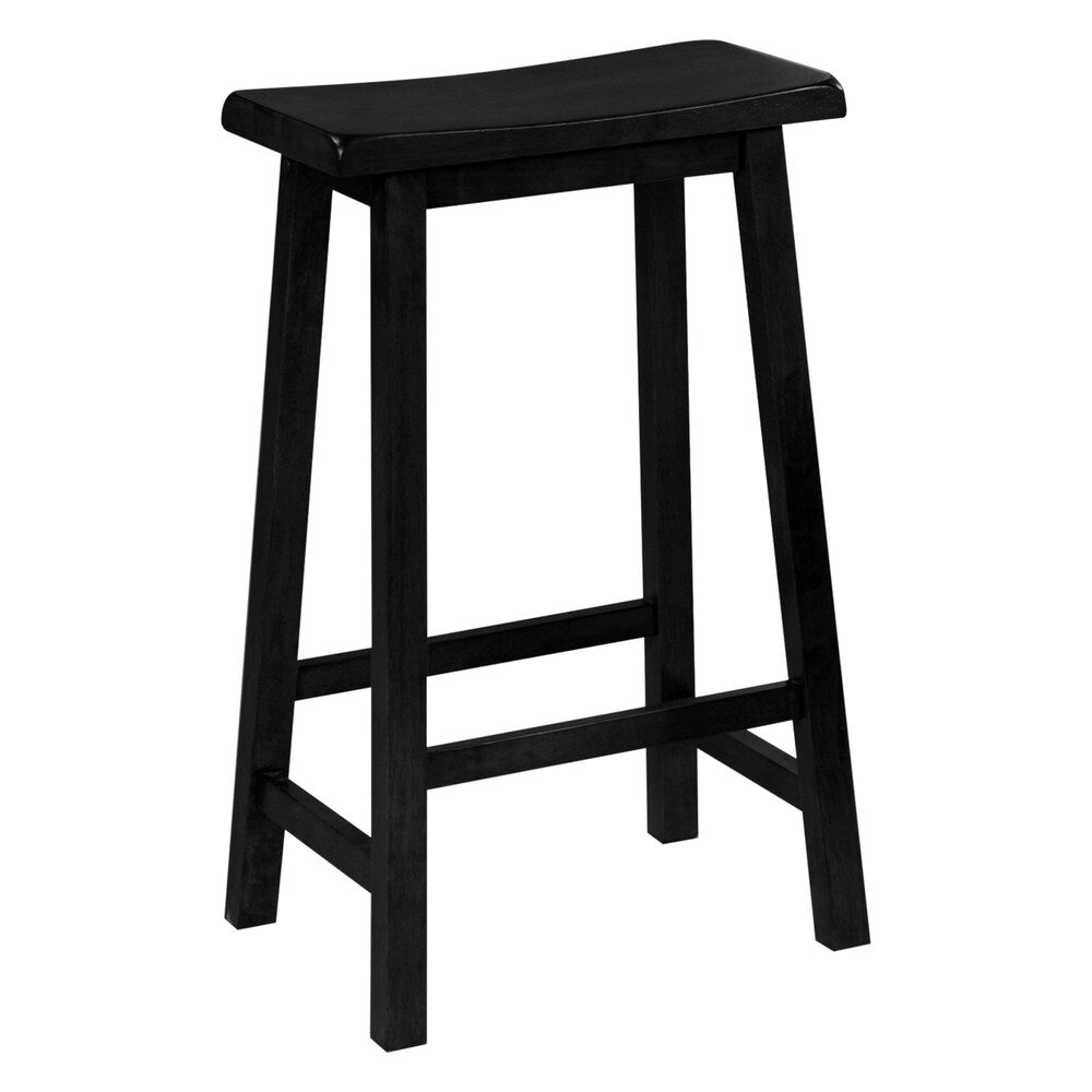 Barstool - 2Pcs / 29"H / Black Saddle Seat