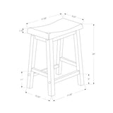 Barstool - 2Pcs / 29"H / Black Saddle Seat