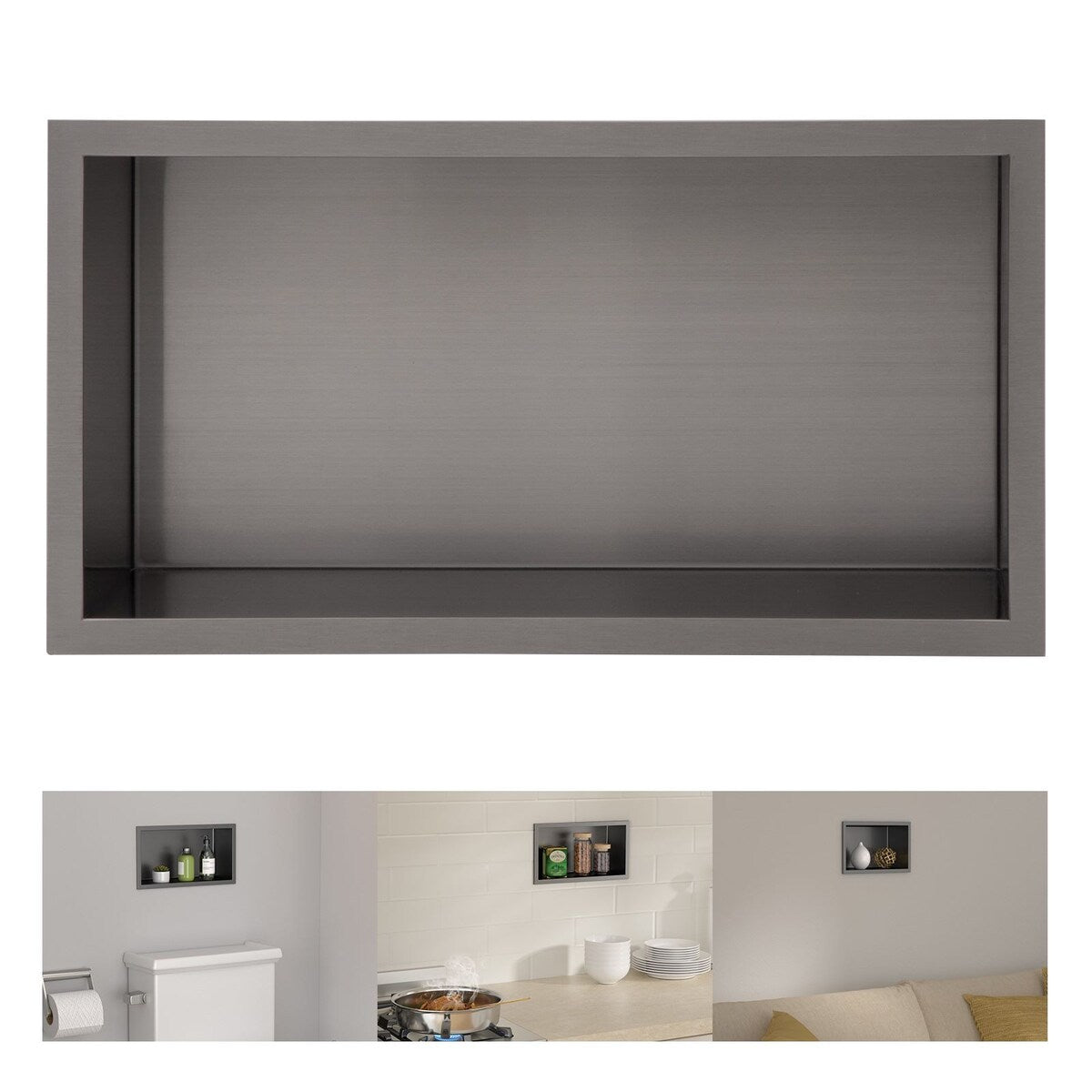 Black Stainless Steel 12'' x 6'' Bath Shower Niche Bathroom Storage