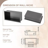 Black Stainless Steel 12'' x 6'' Bath Shower Niche Bathroom Storage