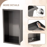Black Stainless Steel 12'' x 6'' Bath Shower Niche Bathroom Storage