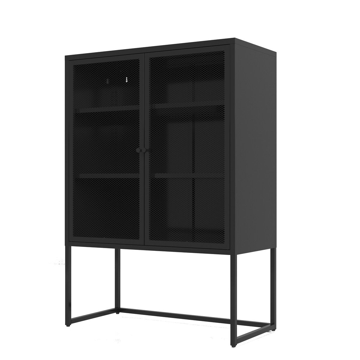 Black Storage Cabinet with Doors, Modern Black Accent Cabinet, Free Standing Cabinet, Buffet Sideboards for Home Office