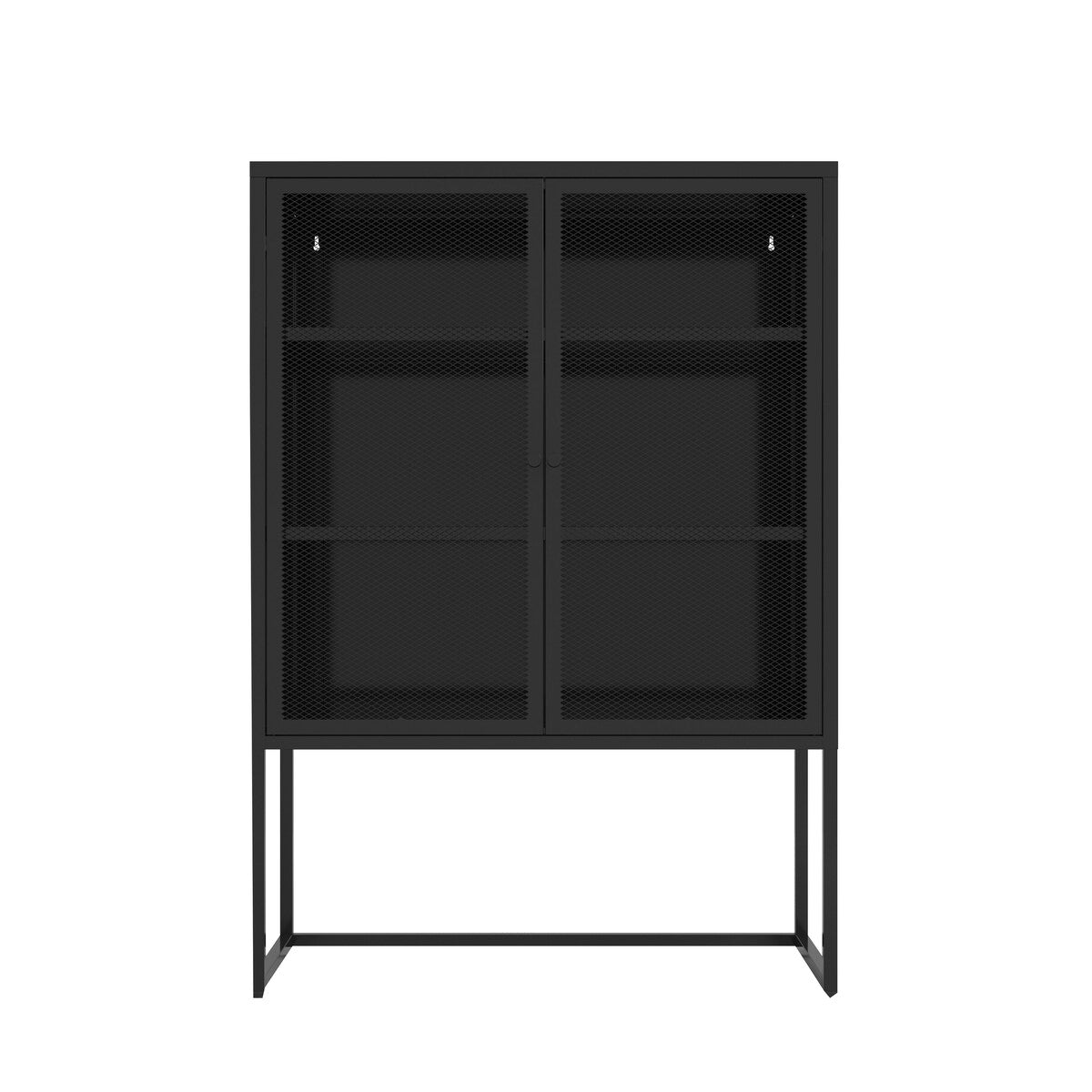 Black Storage Cabinet with Doors, Modern Black Accent Cabinet, Free Standing Cabinet, Buffet Sideboards for Home Office