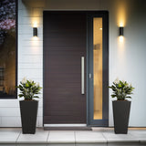 Black Tall Plastic Trapezoid Plant Pots / Large Indoor and Outdoor Flower Planters, 2 Piece Set
