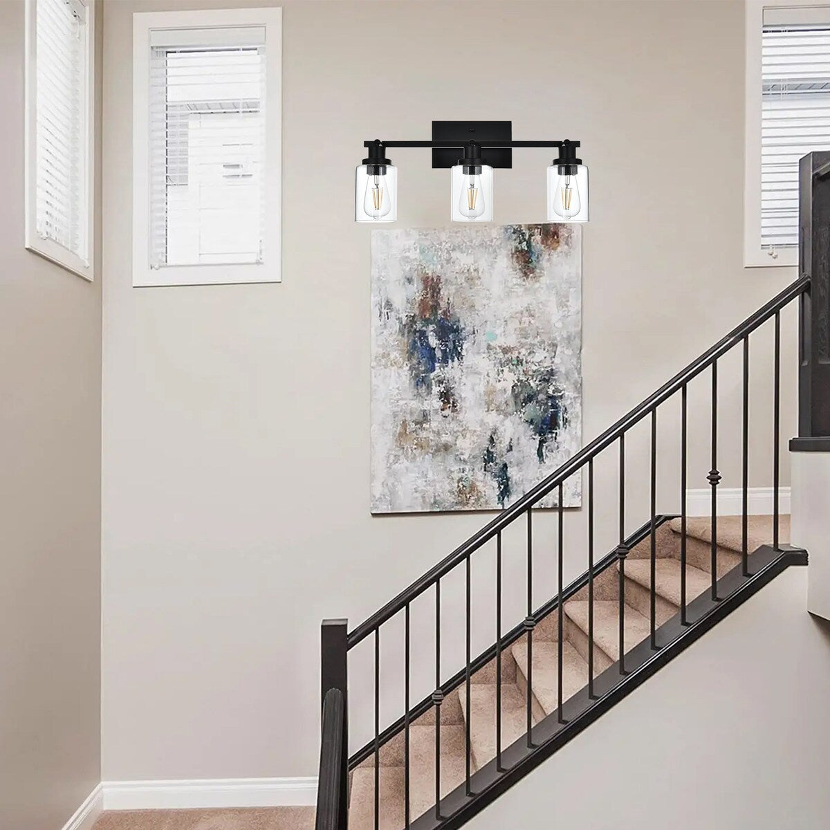 Black Track Lighting Ceiling with Clear Glass