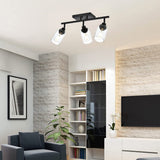 Black Track Lighting Ceiling with Clear Glass