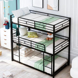 Black Twin Size Metal Triple Bunk Bed