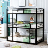 Black Twin Size Metal Triple Bunk Bed