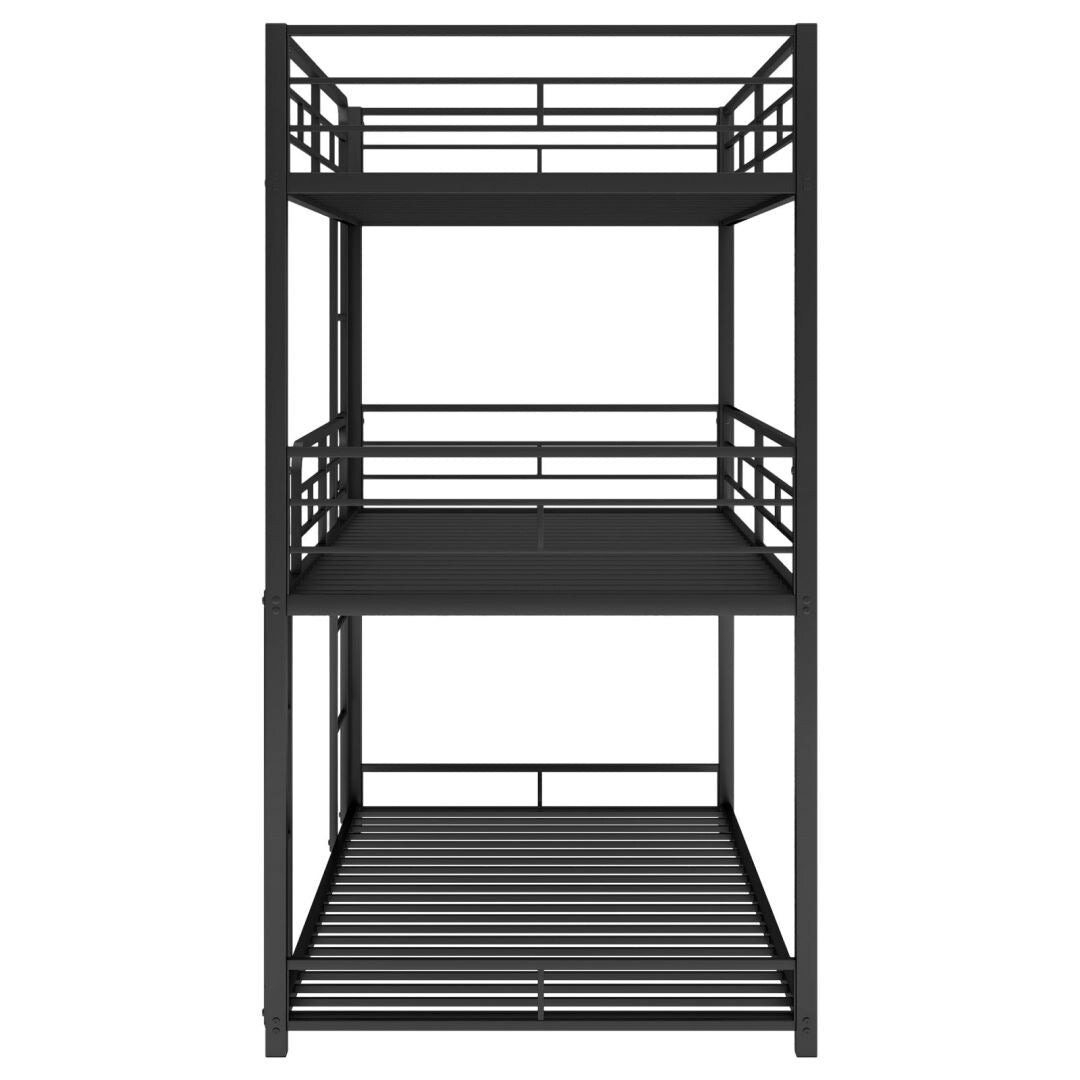 Black Twin Size Metal Triple Bunk Bed
