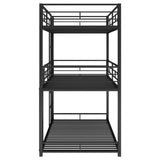 Black Twin Size Metal Triple Bunk Bed