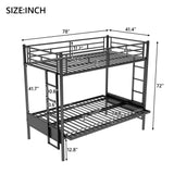 Black Twin over Full Multi-Function Metal Bunk Bed