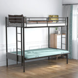Black Twin over Full Multi-Function Metal Bunk Bed