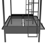 Black Twin over Full Multi-Function Metal Bunk Bed
