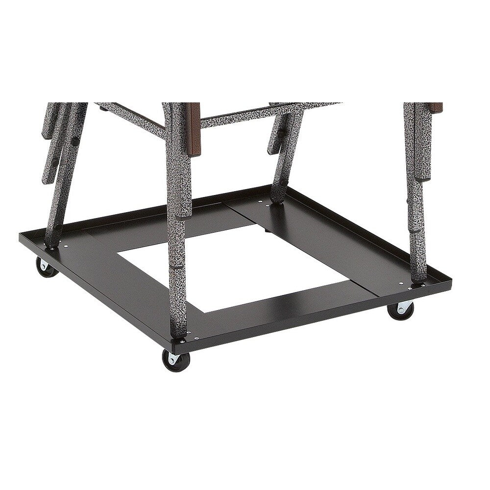 Black Upholstered Stacking 24-chair and Dolly Set