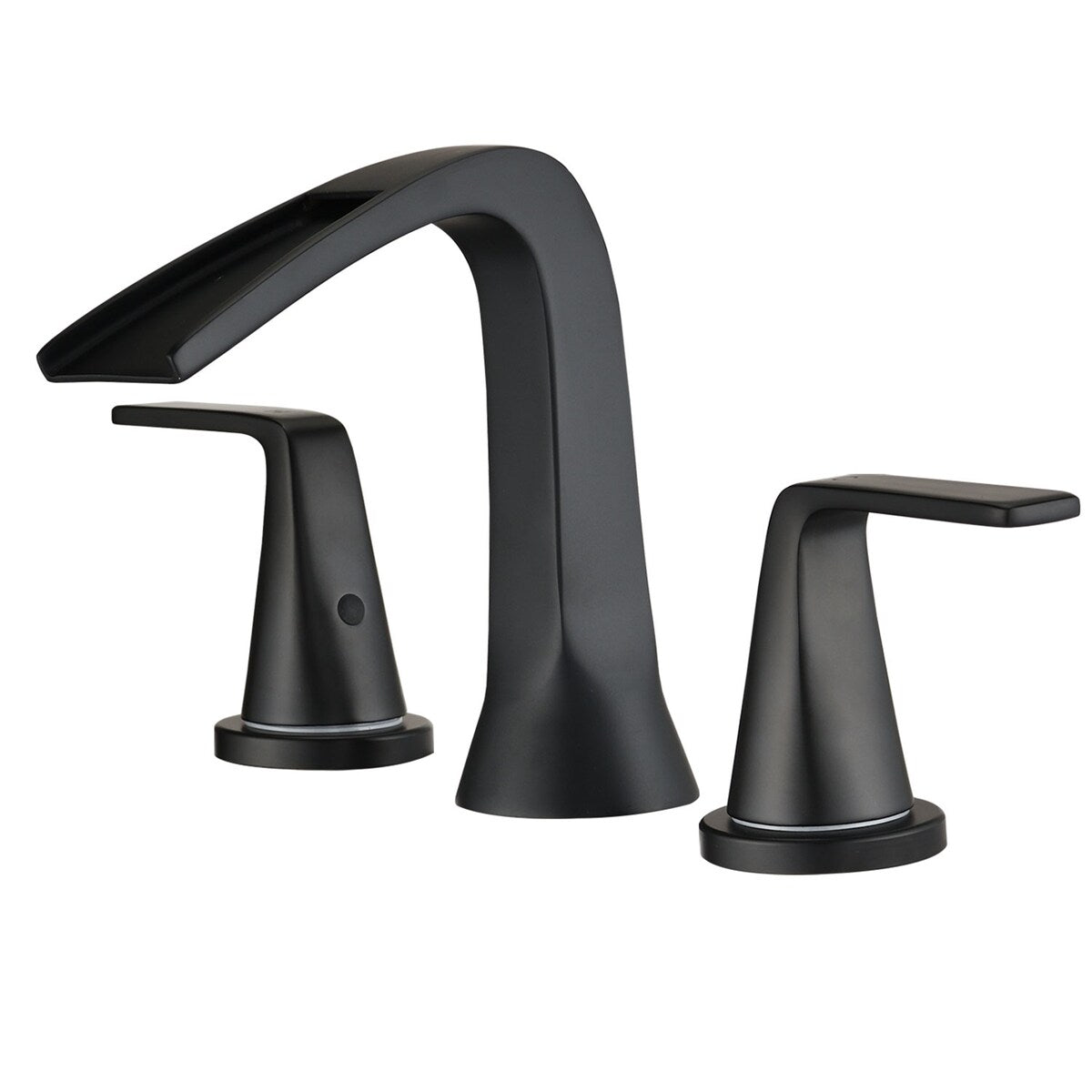Black Waterfall Widespread 2-Handle Bathroom Faucet 3 Hole