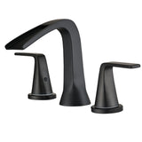 Black Waterfall Widespread 2-Handle Bathroom Faucet 3 Hole
