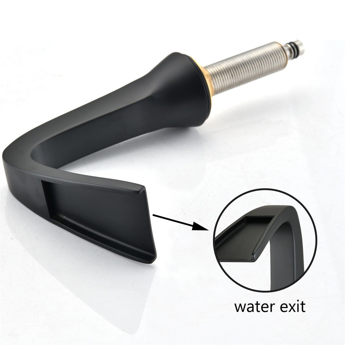 Black Waterfall Widespread 2-Handle Bathroom Faucet 3 Hole