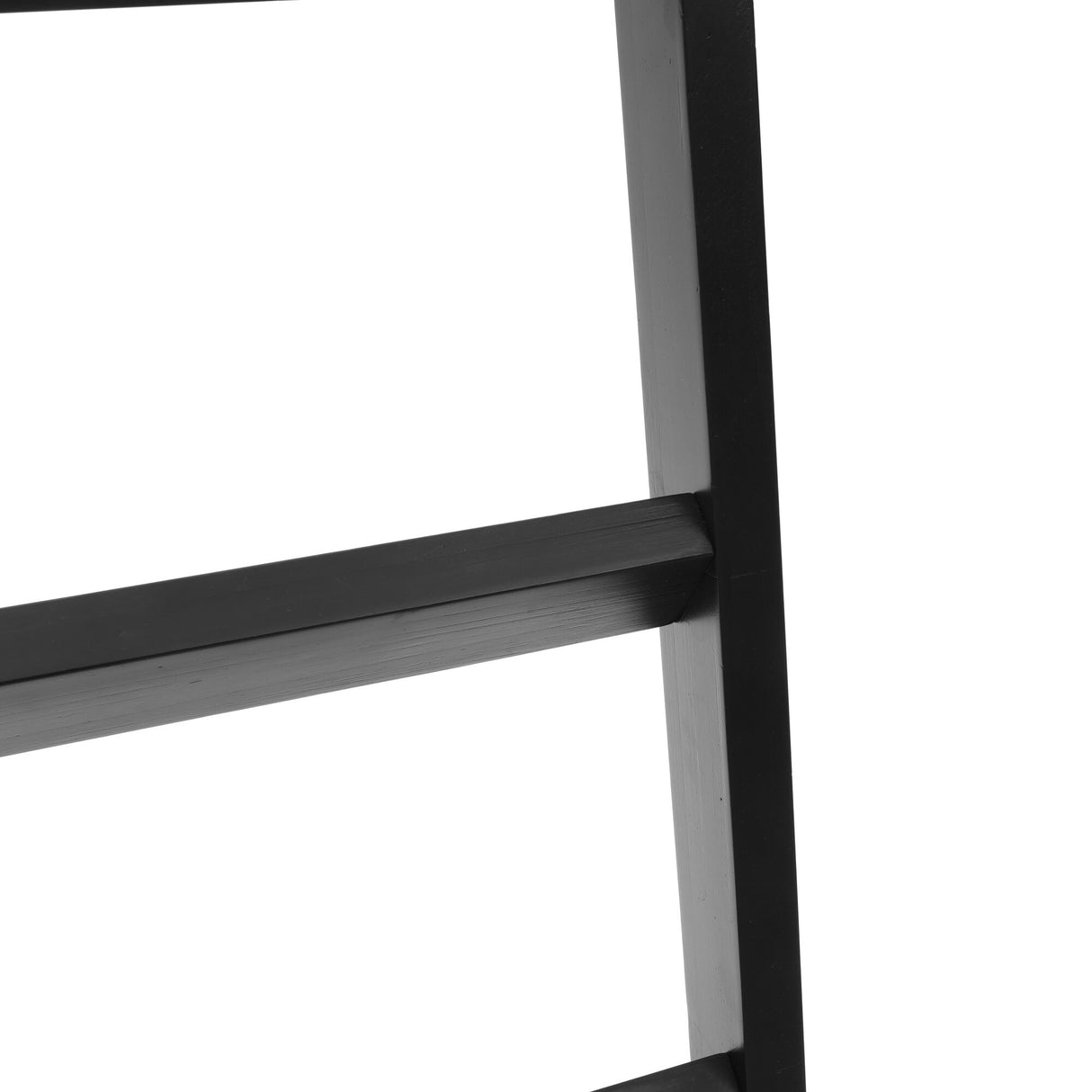 Black Wood 4.8ft Decorative Blanket Ladder - 57.9" H x 19.9" W x 2.56" D