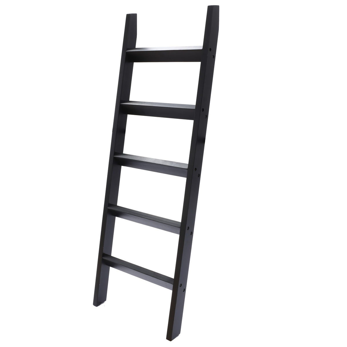 Black Wood 4.8ft Decorative Blanket Ladder - 57.9" H x 19.9" W x 2.56" D