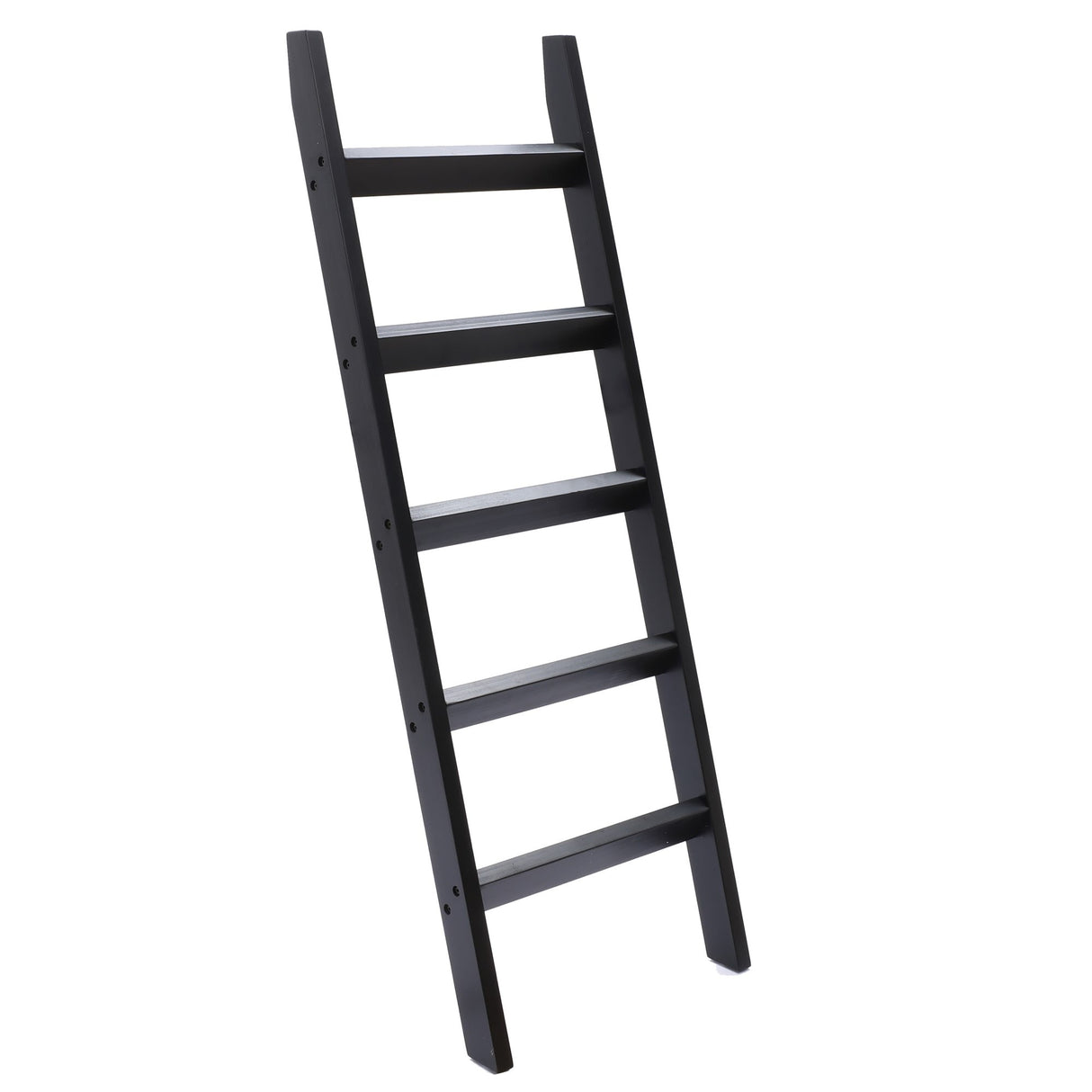 Black Wood 4.8ft Decorative Blanket Ladder - 57.9" H x 19.9" W x 2.56" D