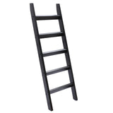 Black Wood 4.8ft Decorative Blanket Ladder - 57.9" H x 19.9" W x 2.56" D