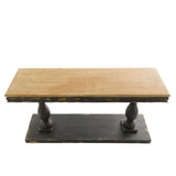 Black Wood Distressed Console Table with Brown Wood Top