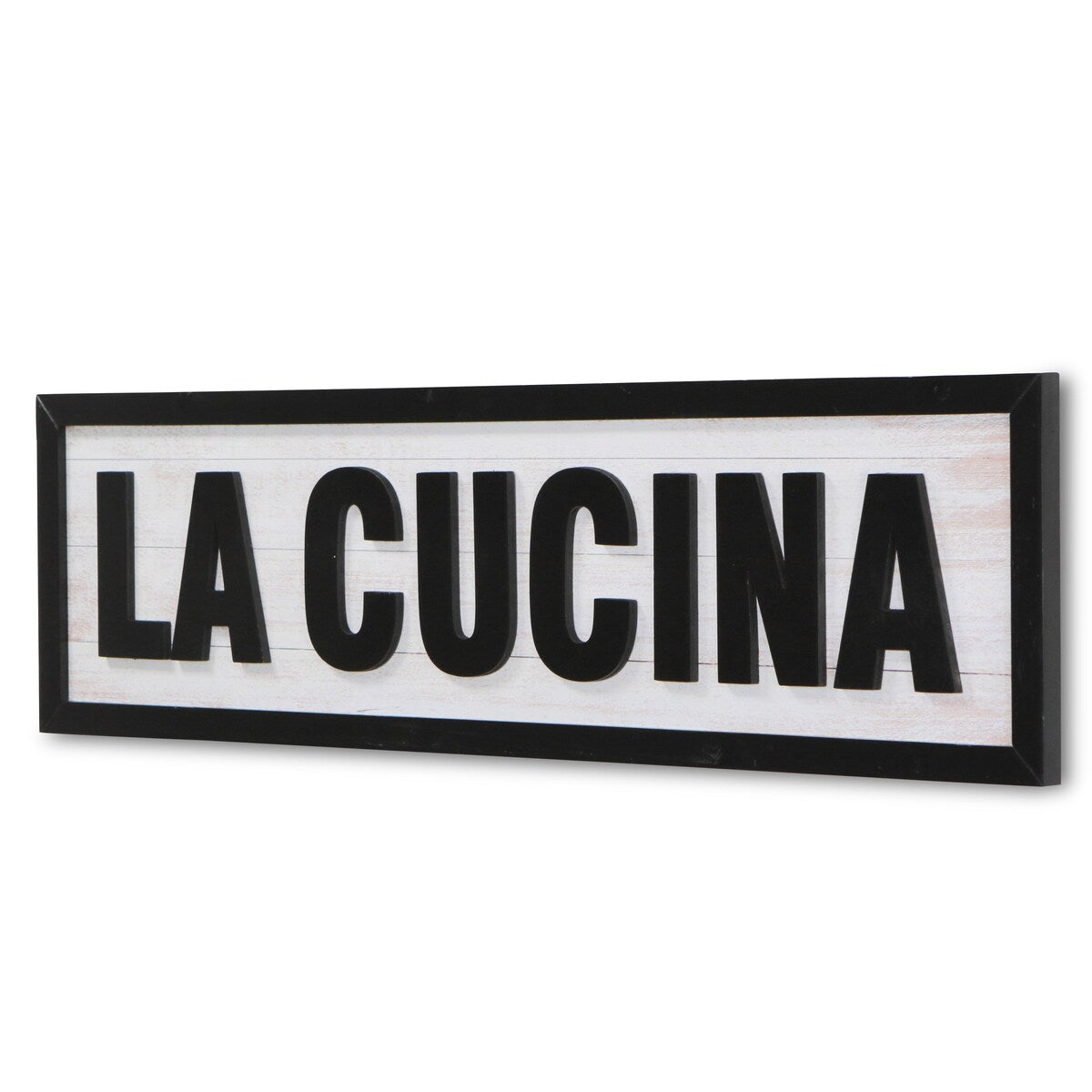 Black Wood La Cucina Wall Sign