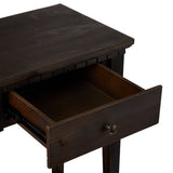 Black Wood Rustic Console Table with Mirror (Set of 2) - 31", 31"H