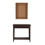 Black Wood Rustic Console Table with Mirror (Set of 2) - 31", 31"H