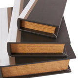 Black Wooden Paris, London, New York Storage Faux Storage Book Decorative Box with White Spine (Set of 3)