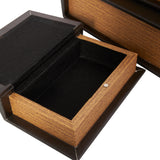 Black Wooden Paris, London, New York Storage Faux Storage Book Decorative Box with White Spine (Set of 3)