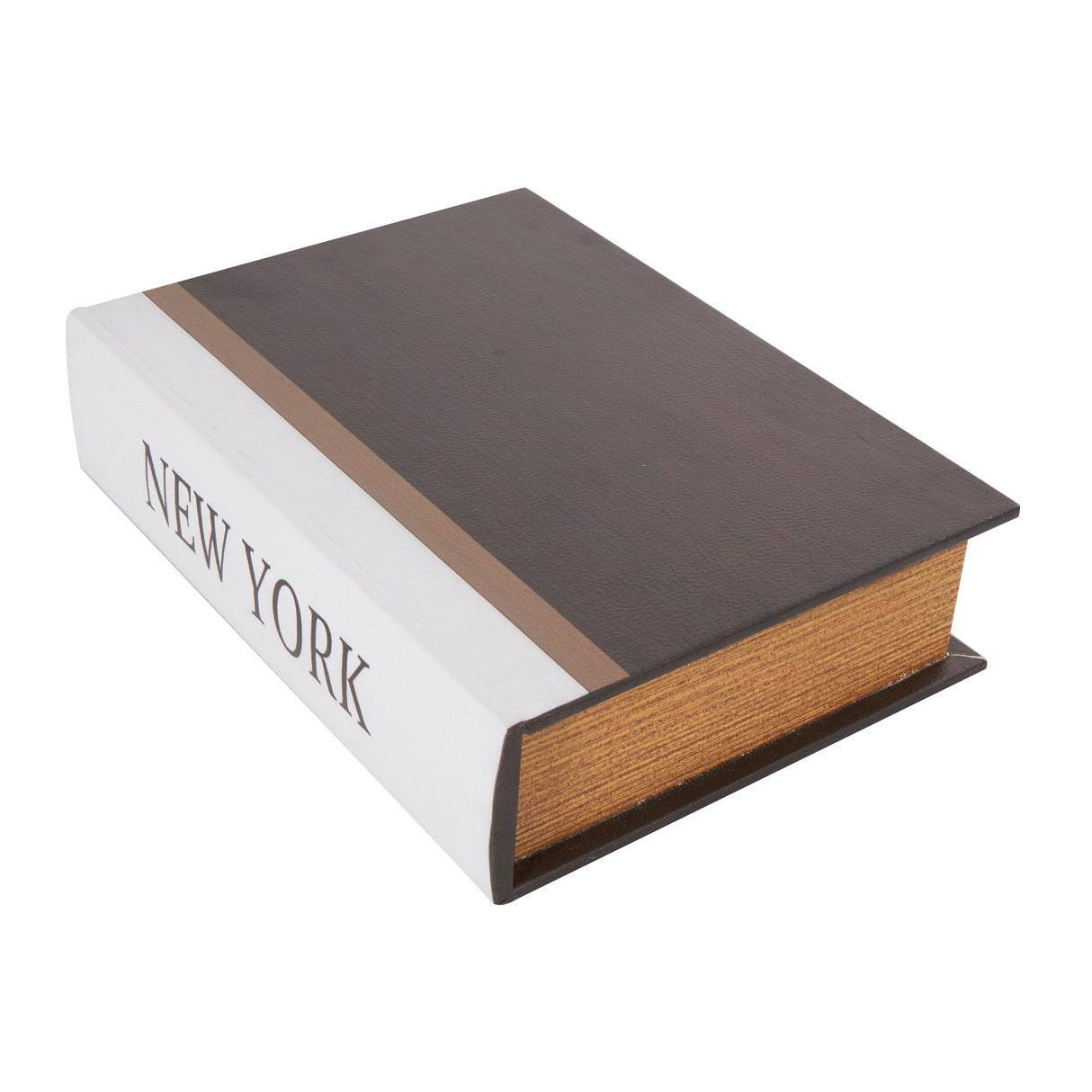 Black Wooden Paris, London, New York Storage Faux Storage Book Decorative Box with White Spine (Set of 3)