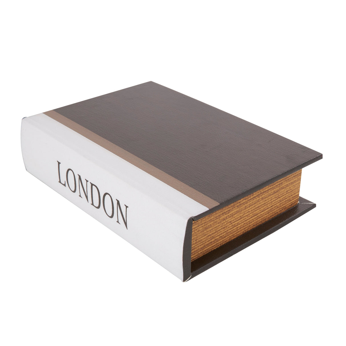 Black Wooden Paris, London, New York Storage Faux Storage Book Decorative Box with White Spine (Set of 3)